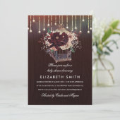 Bourgogne Bloemenlantaarn Rustieke Herfst Baby sho Kaart (Staand voorkant)