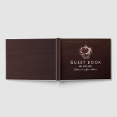 Bourgogne Bloemenlantaarn Rustieke herfst bruiloft Gastenboek (Volledig)