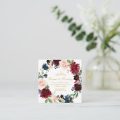 Bourgogne bloemenquinceañera Diner & Danskaart Informatiekaartje (Staand voorkant)