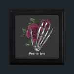 Bourgogne Bloemenskelet Hand Gotisch Cadeaudoosje<br><div class="desc">Whimsical gothic bordeaux bloemenskelet hand geschenkdoos.</div>