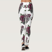 Bourgogne Bloemenskelet Hand Gotisch Leggings (Achterkant)