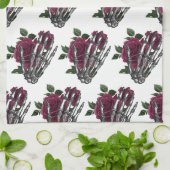 Bourgogne Bloemenskelet Hand Gotisch Theedoek (Gevouwen)