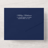 Bourgogne Bloemenverlichting Kant Blauw Hout Bruil All In One Uitnodiging (Achterkant)