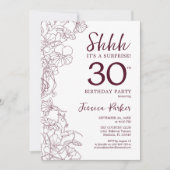 Bourgogne Bloemenverrassing 30e verjaardag Kaart (Voorkant)