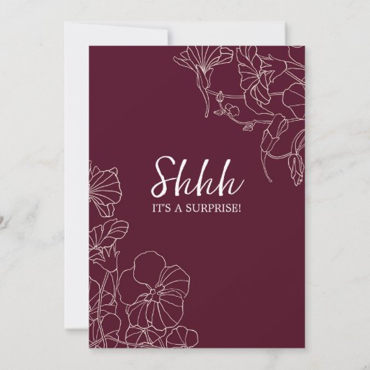 Bourgogne Bloemenverrassing 40e verjaardag Kaart (Achterkant)