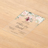 Bourgogne Bloemenwijn Moederdag Brunch Invitatio Acryl Uitnodigingen (Laagn)