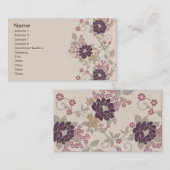 Bourgogne  bloemetjesbehang visitekaartje (Voorkant / Achterkant)