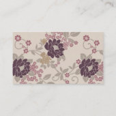 Bourgogne  bloemetjesbehang visitekaartje (Achterkant)