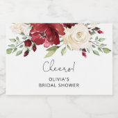 Bourgogne bloemig vrijgezellenfeest Mousserend Wij Sparkling Wijnetiket (Enkel label)