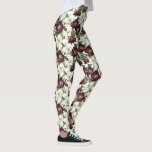 Bourgogne bloemmotief leggings<br><div class="desc">Verhoog uw stijl met deze leggings met een prachtig bordeauxrood bloemmotief. Perfect voor casual draag,  workouts of het toevoegen van een pop kleur aan je outfit,  ze combineren comfort en elegantie. Ideaal voor het koppelen met tunieken,  truien of gelaagdheid onder rokken voor een chique look.</div>