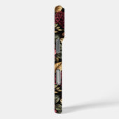 Bourgogne bloemmotief monogram Case-Mate iPhone case (Achterkant / Rechts)