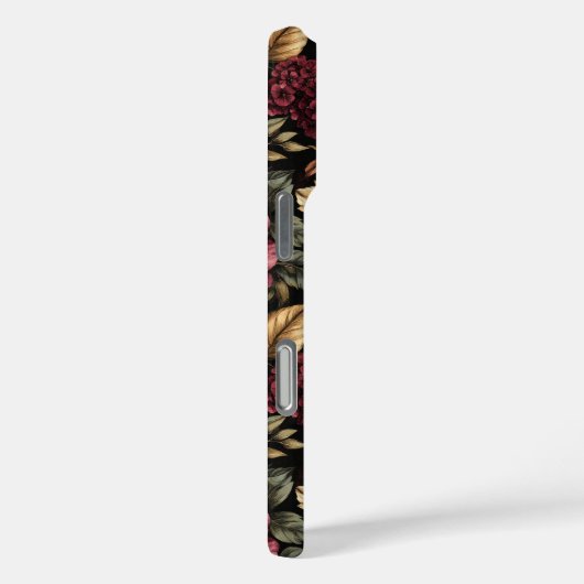 Bourgogne bloemmotief monogram Case-Mate iPhone case (Achterkant / Rechts)