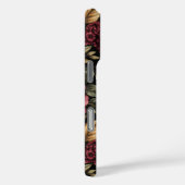 Bourgogne bloemmotief monogram Case-Mate iPhone case (Achterkant / Rechts)