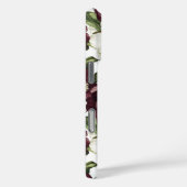 Bourgogne bloemmotief monogram Case-Mate iPhone case (Achterkant / Rechts)