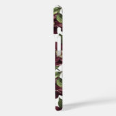 Bourgogne bloemmotief monogram Case-Mate iPhone case (Achterkant / Links)