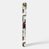 Bourgogne bloemmotief monogram Case-Mate iPhone case (Achterkant / Rechts)