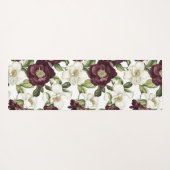 Bourgogne bloemmotief monogram yogamat (Achterkant (horizontaal))