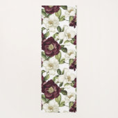 Bourgogne bloemmotief monogram yogamat (Achterkant)