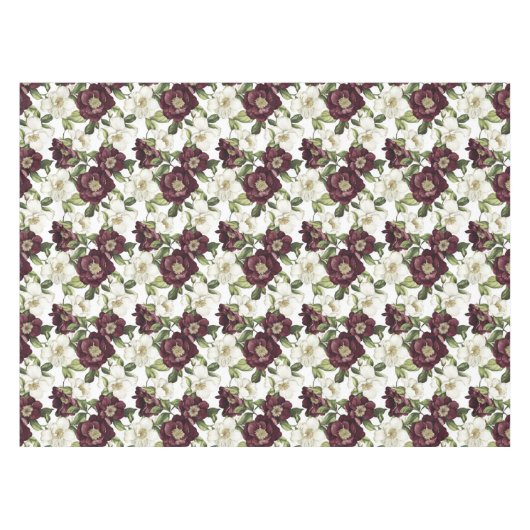 Bourgogne bloemmotief tafelkleed (Voorkant (Horizontaal))