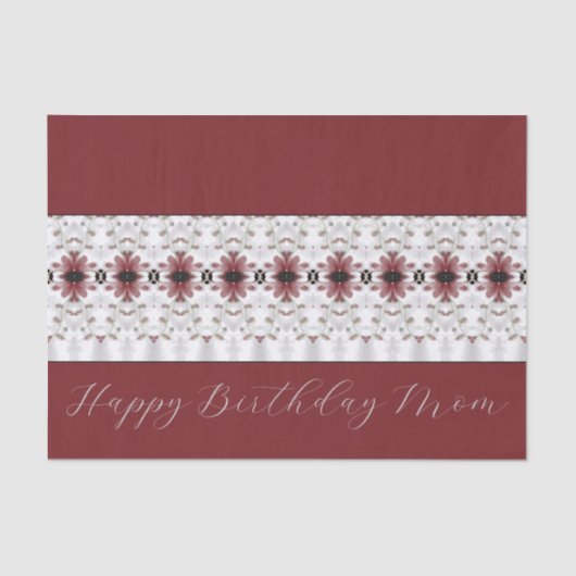 Bourgogne bloemmotief tissuepapier (Voorkant)