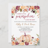 Bourgogne bloempompoen Baby shower Kaart (Voorkant)