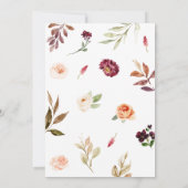 Bourgogne bloempompoen Baby shower Kaart (Achterkant)