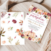 Bourgogne bloempompoen Baby shower Kaart