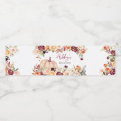 Bourgogne bloempompoen Baby shower Waterfles Etiket (Enkel label)