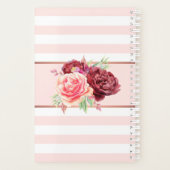 Bourgogne Bloesem Blush Roze Strepen Monogram Planner (Achterkant)