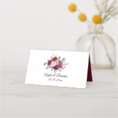 Bourgogne Bloom Bloemen Bruiloft Uitnodiging (Achterkant)