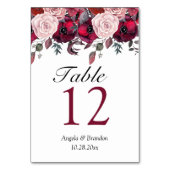 Bourgogne Bloom Bloemen Bruiloft Uitnodiging Kaart (Achterkant)