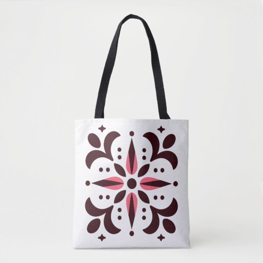 Bourgogne Bloom Geometrische Canvas tas (Voorkant)