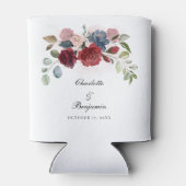 Bourgogne Bloom Rustieke Bloemen Bruiloft Blikjeskoeler (Achterkant)