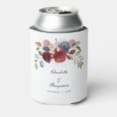 Bourgogne Bloom Rustieke Bloemen Bruiloft Blikjeskoeler (Blikje Achterkant)