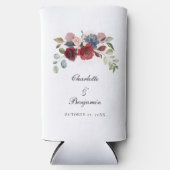 Bourgogne Bloom Rustieke Bloemen Bruiloft Seltzer Blikjeskoeler (Voorkant)