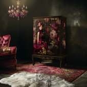 Bourgogne Blooms, Dark Moody, Peony Floral Tissuepapier