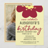 Bourgogne Blossom Verjaardagsfeest Kaart (Voorkant / Achterkant)