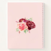 Bourgogne Blush Bloem Monogram Gepersonaliseerde n Notitieboek (Achterkant)