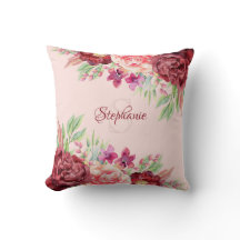 Bourgogne Blush Bloem Naam Monogram
