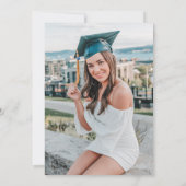 Bourgogne Blush Bloemen Afstuderen Party Foto Kaart (Achterkant)