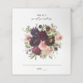 Bourgogne & Blush Bloemen - Bourgogne Plaatskaartje (Buitenkant ongevouwen)