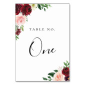 Bourgogne Blush Bloemen Lijst Kaart (Achterkant)