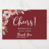 Bourgogne Blush Bloemen, Proost, sterke drank, Wij Sparkling Wijnetiket (Enkel label)