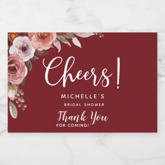 Bourgogne Blush Bloemen, Proost, sterke drank, Wij Sparkling Wijnetiket (Enkel label)