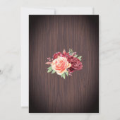 Bourgogne Blush Bloemen String Lights Wedding Kaart (Achterkant)