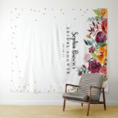 Bourgogne Blush Bloemen Vrijgezellenfeest Photo Bo Wandkleed (In Situ (horizontaal))