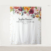 Bourgogne Blush Bloemen Vrijgezellenfeest Photo Bo Wandkleed (Voorkant)