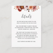 Bourgogne, Blush, Dusty Roos Bloemen Trouwdetails Informatiekaartje (Voorkant)