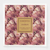 Bourgogne Blush en Goud Boho Trouwdoek Servetten (Voorkant)