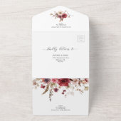 Bourgogne Blush Fall Wedding Details QR Code RSVP All In One Uitnodiging (Buitenkant)